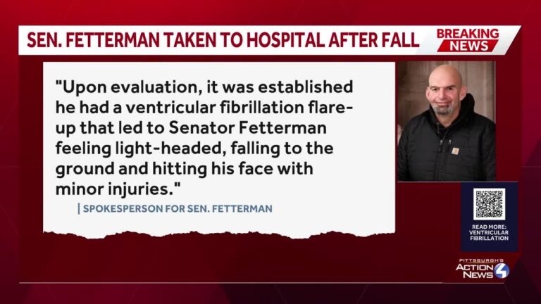Sen. John Fetterman Hospitalized After Fall: Ventricular Fibrillation Flare-Up Causes Minor Injuries